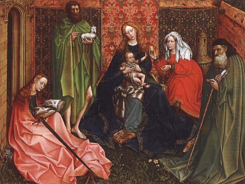 Robert Campin Madonna and Child with saints in a inhagnad tradgard china oil painting image